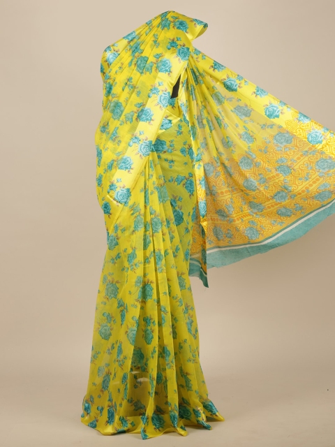 

Pothys Lime Green & Blue Floral Saree