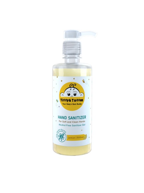 

Tiffy & Toffee Lemon Alcohol Free Hand Sanitizer Pump Dispenser 500 ml, Yellow
