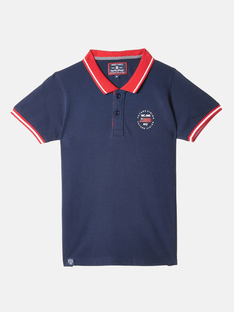 

Monte Carlo Boys Blue Polo Collar Applique T-shirt