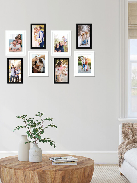 

RANDOM Set Of 8 Black & White Solid Individual Photo Frames