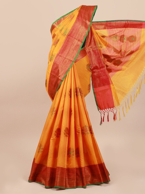 

Pothys Mustard Woven Design Saree