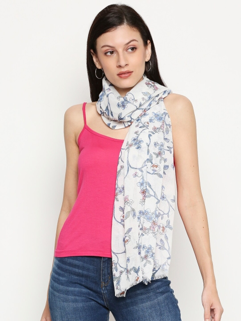 

Honey by Pantaloons Women White & Blue Printed Scarf