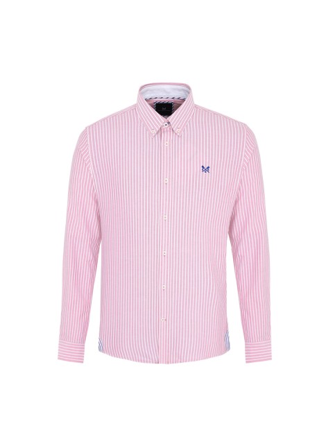 

Crew Clothing Men Pink and White Striped Casual Shirt