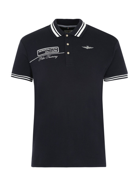 

Aeronautica Militare Men Navy Blue Polo Collar T-shirt