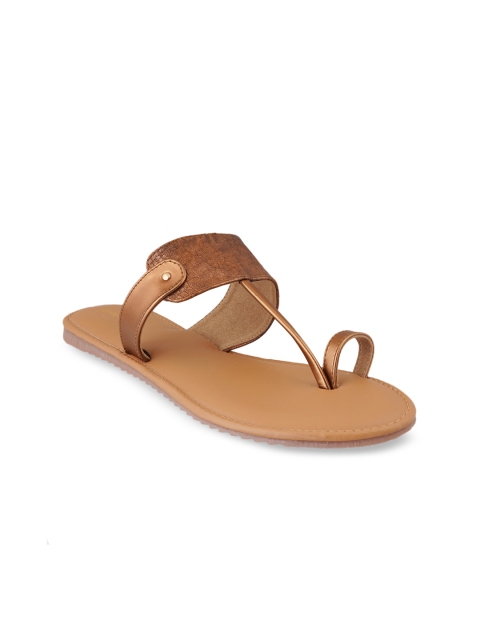 

pelle albero Women Bronze-Toned Open Toe Flats