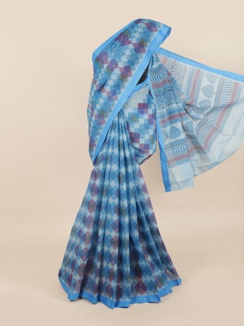 

Pothys Blue & Purple Printed Saree