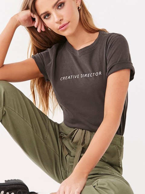 

FOREVER 21 Charcoal Regular Top