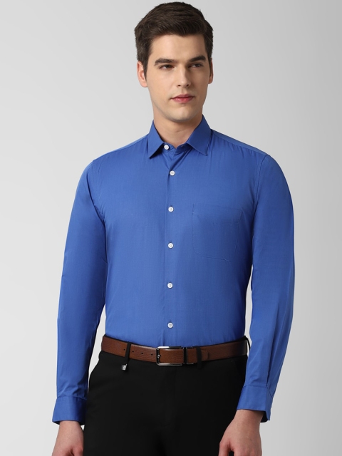 

Peter England Elite Men Blue Cotton Formal Shirt