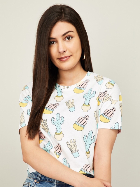 

Ginger by Lifestyle Women Multicoloured Printed T-shirt, Multi