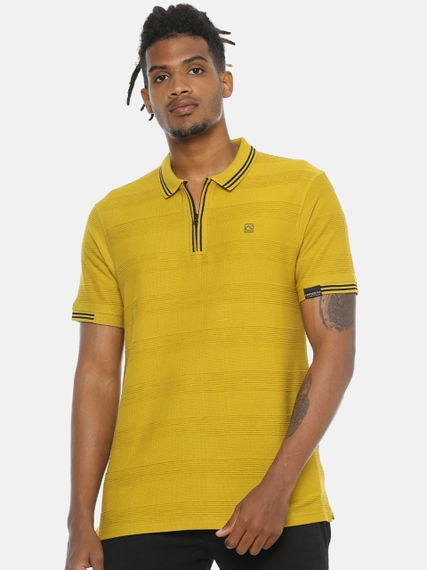 

Campus Sutra Men Mustard NA Henley Neck T-shirt NA