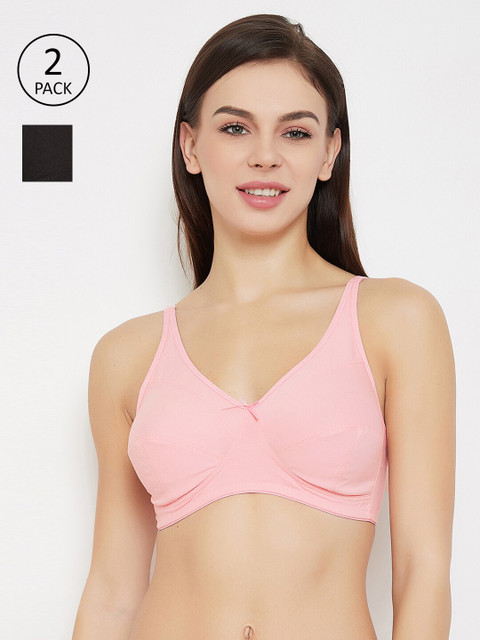 

Clovia Set of 2 Black & Pink Everyday Bra Full Coverage COMBRC79832B