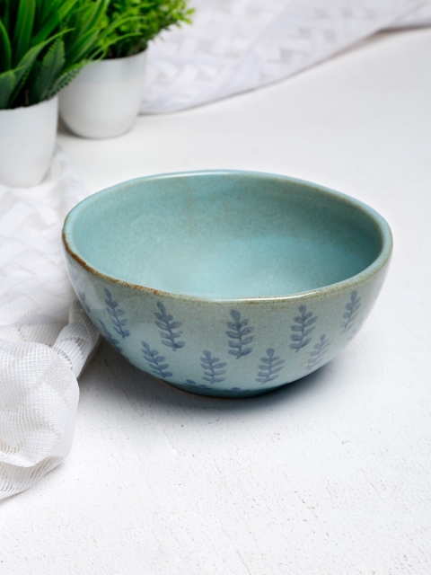 

Fabindia Blue Printed Ceramic Mudrita Hand Painted Glossy Bowl