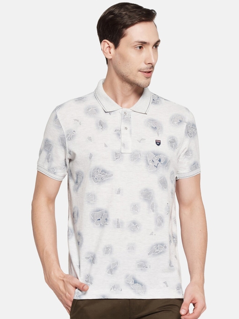 

Monte Carlo Men Grey Printed Polo Collar Slim Fit T-shirt