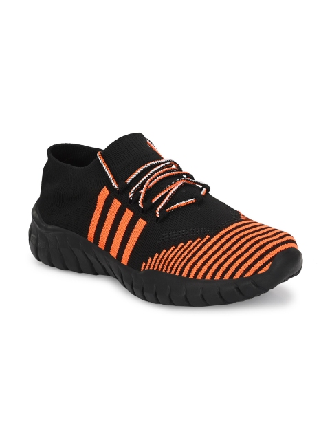 

MENGLER Men Black Textile Walking Non-Marking Shoes