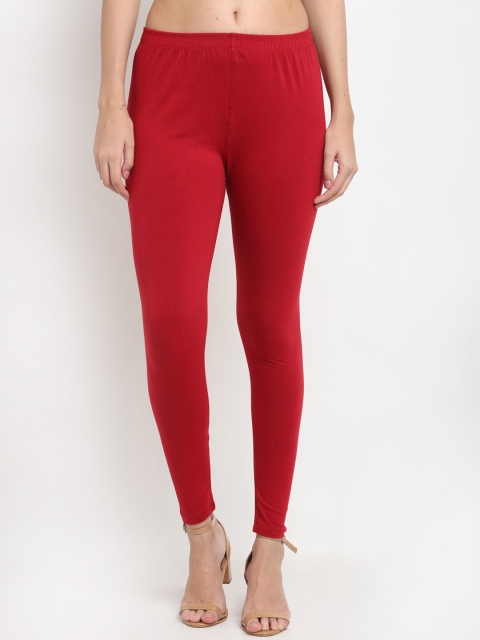 

NEUDIS Women Maroon Solid Ankle-Length Leggings