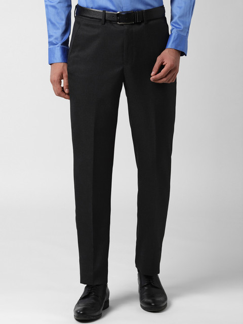 

Peter England Men Solid Grey Formal Trousers
