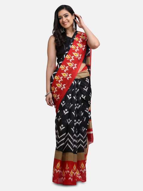 

Mirraw Black & Red Ethnic Motifs Art Silk Saree