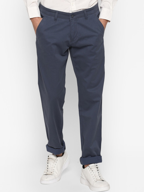 

Cantabil Men Blue Straight Fit Regular Trousers
