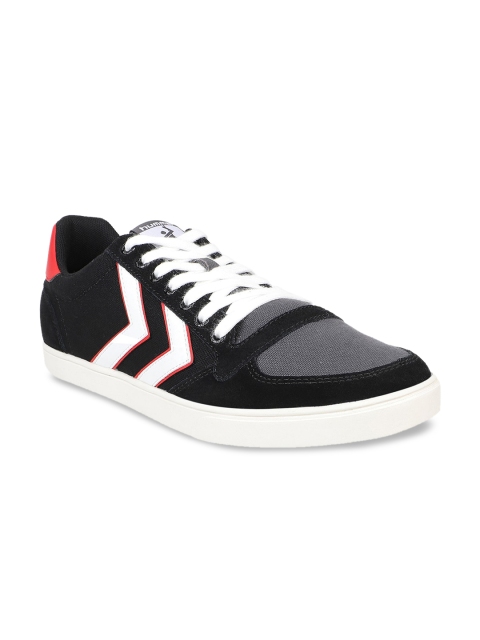 

hummel Unisex Black Colourblocked Suede Sneakers