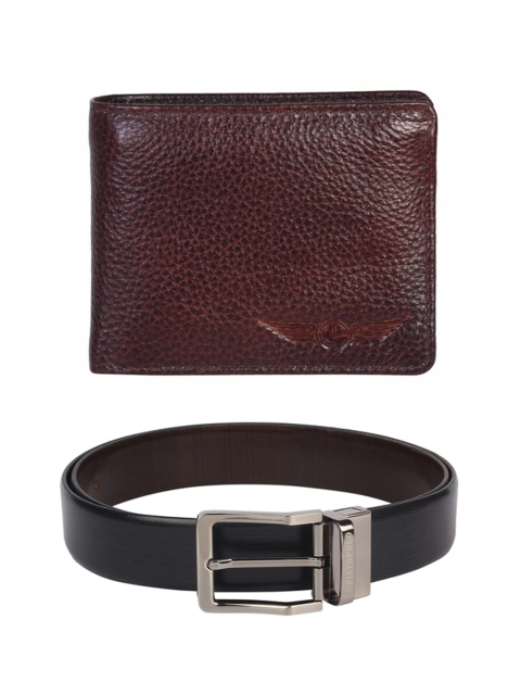 

CHRISTOPOLO Men Black Leather Reversible Formal Belt
