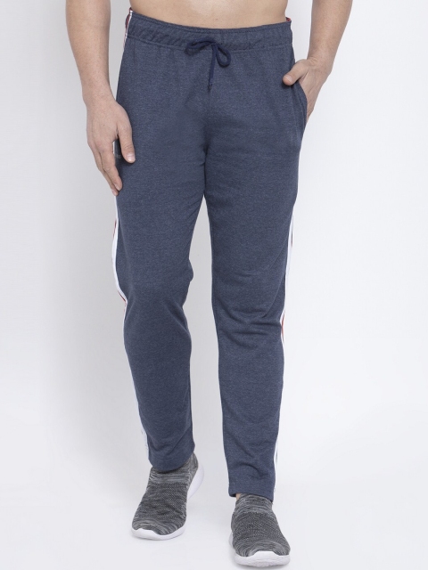 

NEUDIS Men Blue Solid Cotton Slim Fit Track Pants