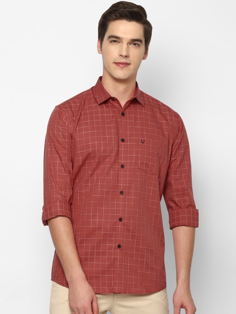 

Allen Solly Men Red Slim Fit Grid Tattersall Checked Casual Shirt