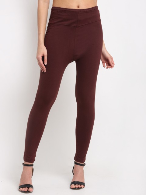 

NEUDIS Women Brown Solid Ankle-Length Leggings