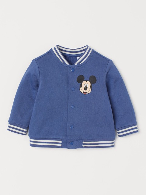 

H&M Boys Blue Printed Baseball Jacket