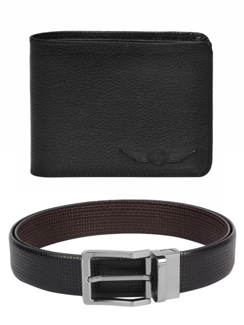 

CHRISTOPOLO Men Black Leather Accessory Gift Set