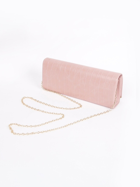 

CODE by Lifestyle Pink & Gold-Toned Textured Envelope Clutch