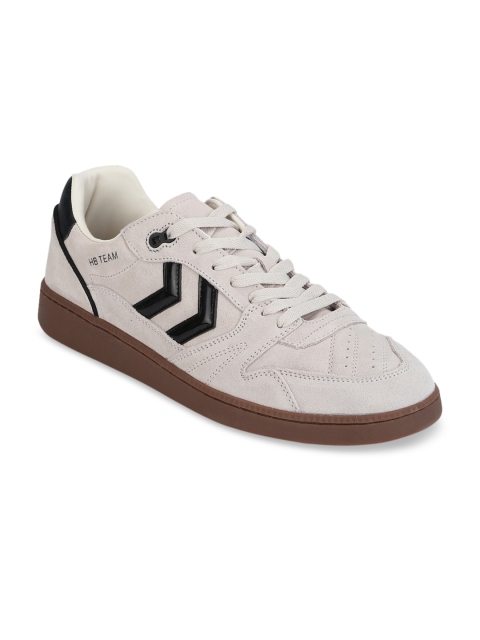 

hummel Unisex Cream Perforations Suede Sneakers