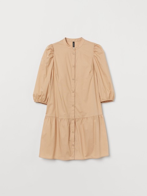 

H&M Women Beige Cotton Dress