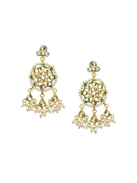 

Runjhun Gold-Toned Contemporary Drop Earrings