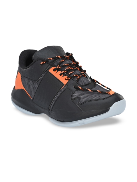 

mr.wonker Men Black and Grey Woven Design Sneakers