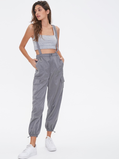 

FOREVER 21 Women Grey Joggers Trousers