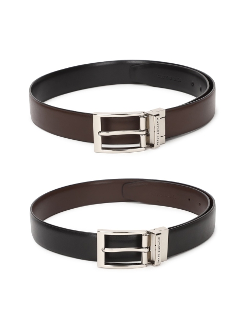 

Peter England Men Brown PU Reversible Formal Belt