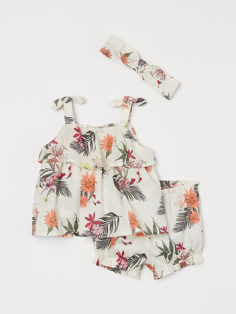 

H&M Girls White 3-Piece Cotton Set