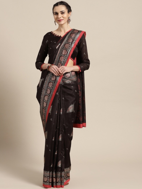 

Saree mall Brown & Red Warli Art Silk Saree