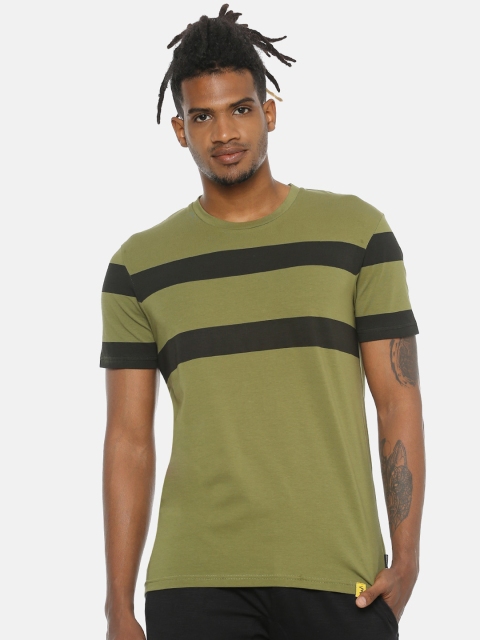 

Campus Sutra Men Olive NA Colourblocked Polo Collar T-shirt NA