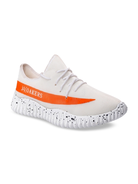 

Woakers Men White Woven Design Sneakers