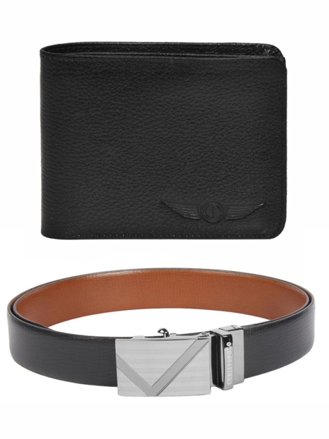 

CHRISTOPOLO Men Black Leather Accessory Gift Set