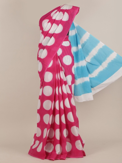 

Pothys Pink & White Printed Jaipur Cotton Saree