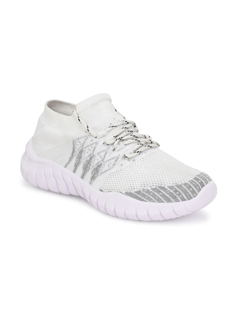 

MENGLER Men White Textile Walking Non-Marking Shoes