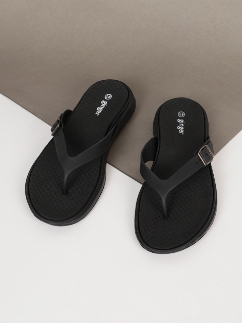 

Ginger by Lifestyle Women Black Rubber Thong Flip-Flops