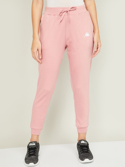 

Kappa Women Pink & White Printed Cotton Cropped Joggers