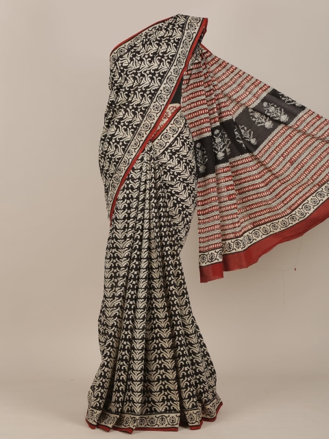

Pothys Black & White Ethnic Motifs Jaipur Cotton Saree