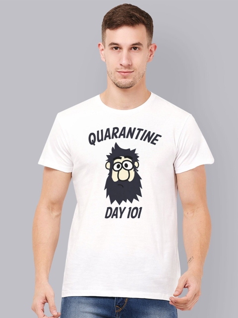 

Free Authority Men White Cotton Printed Pure Cotton T-shirt