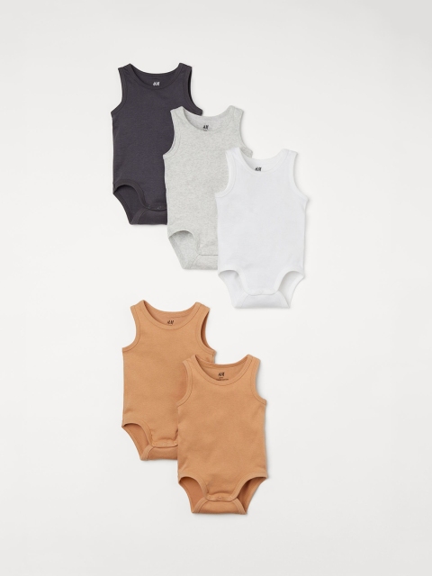 

H&M Girls White & Grey 5-Pack Sleeveless Bodysuits