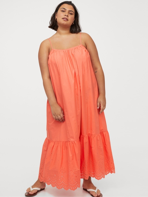 

H&M+ Women Orange Long Poplin Dress