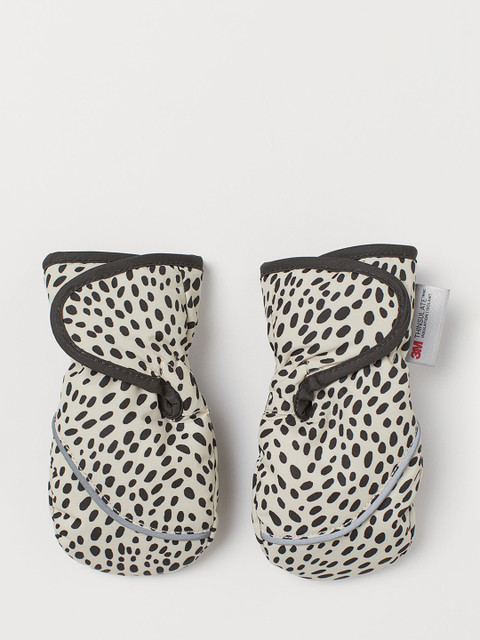

H&M Girls Beige & Black Water-Repellent Mittens
